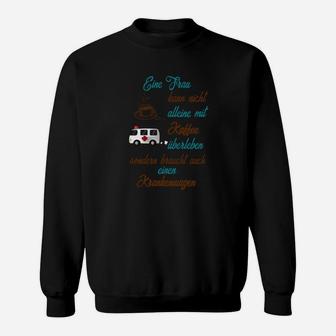 Wohnmobil Camping Sweatshirt, Lagerfeuer & Kühle Drinks Spruch - Seseable