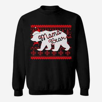 Womens Christmas Papa Bear Mama Bear Ugly Christmas Sweat Shirt - Seseable