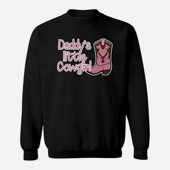 Womens Cute Daddys Little Cowgirl Country Girl Funny Kids Sweat Shirt - Seseable