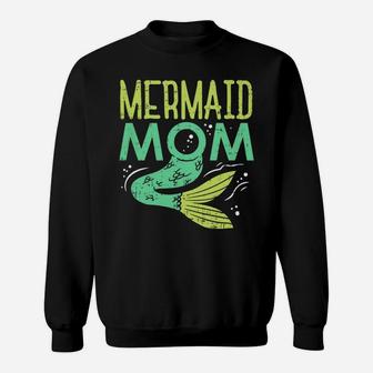 Womens Funny Mermaid Mom For The Under Water Living Mommy Sweat Shirt - Seseable