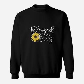 Womens Grandmother Blessed Lolli Sunflower Sweat Shirt - Seseable