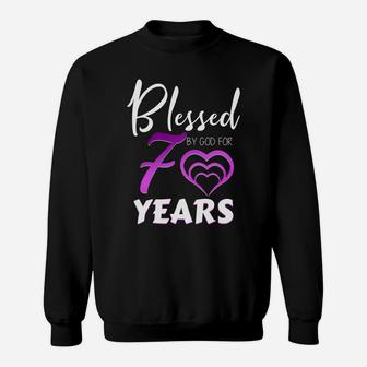 Womens Happy 70th Birthday Blessed To Be 70 Years Old Sweatshirt - Seseable