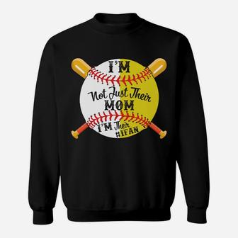 Womens Im Their Number 1 Softball Baseball Mom Sweat Shirt - Seseable