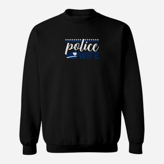 Womens Police Wife By Thin Blue Line Family Sweat Shirt - Seseable