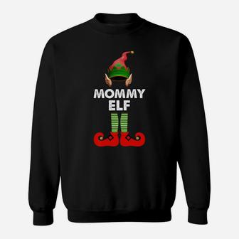 Womens Womens Mommy Elf Funny Matching Christmas Costume Sweat Shirt - Seseable