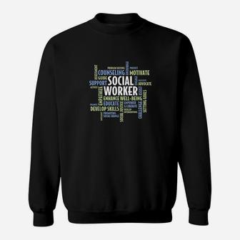 Words Lcsw Social Work Month Gift For Social Worker Sweat Shirt - Seseable