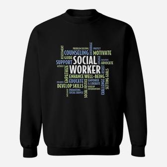 Words Social Work Month Gift For Social Worker Sweat Shirt - Seseable