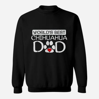 World Best Chihuahua Dad Dog Owner Paw Print Sweat Shirt - Seseable