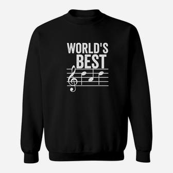 Worlds Best Dad Music Note Shirt Condensed Premium Dark Sweat Shirt - Seseable