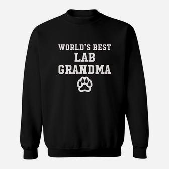 Worlds Best Lab Grandma Dog Lover Pawprint Sweat Shirt - Seseable