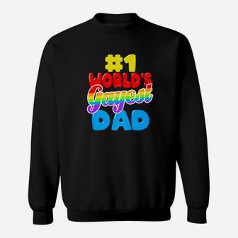 Worlds Gayest Dad Funny Gay Pride Lgbt Fathers Day Gift Premium Sweat Shirt - Seseable