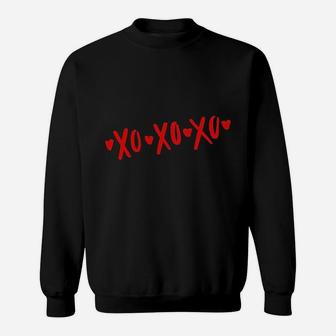 Xoxo Hearts Love Hugs Kisses Valentines Day Sweat Shirt - Seseable