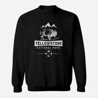 Yellowstone National Park Gifts Us Bison Buffalo Vintage Sweat Shirt - Seseable