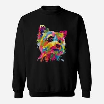 Yorkshire Terrier Funny Yorkie Pop Art Popart Dog Sweat Shirt - Seseable