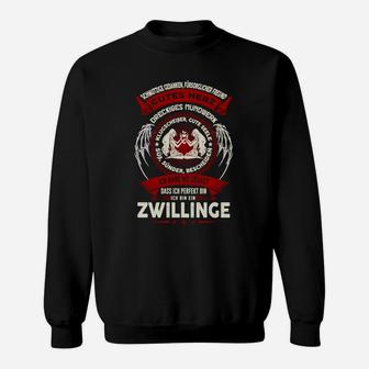 Zwillings-Geburtstags Sweatshirt, Schwarz mit Sternzeichen Design - Seseable
