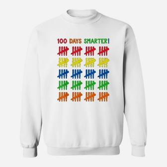 100 Days Of School Tally Marks Kids 100 Days Smarter Sweatshirt - Seseable
