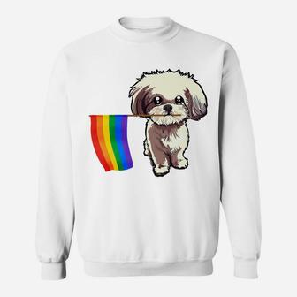 Gay Pride Flag Shih Tzu For Dogs Lovers Owners Sweat Shirt