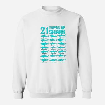 21 Types Of Shark Marine Biology Sweat Shirt - Seseable