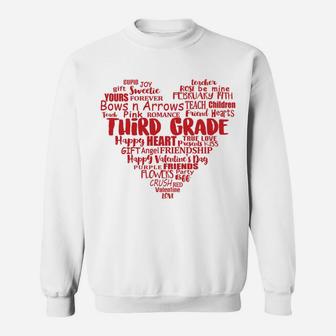 3rd Grade Teacher Valentine Heart Gift Third Grade Sweat Shirt - Seseable
