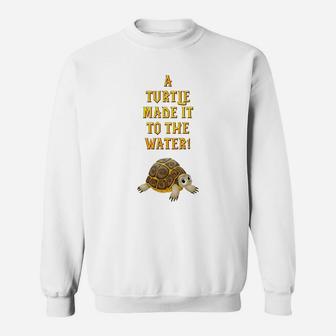 A Turtle Made It To The Water Wow Sweat Shirt - Seseable