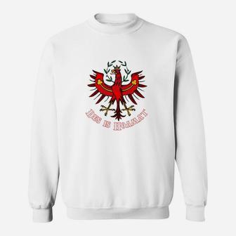 Adler-Motiv Herren Sweatshirt mit Albania Schriftzug – Weiß - Seseable