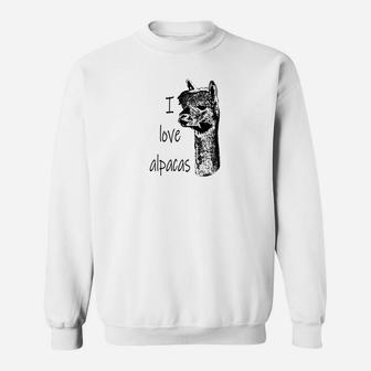 Alpaka Liebhaber Sweatshirt I Love Alpacas aus Baumwolle - Seseable