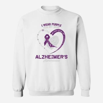 Alzheimers Awareness - I Wear Purple For My Mom T-shirt Sweat Shirt - Seseable