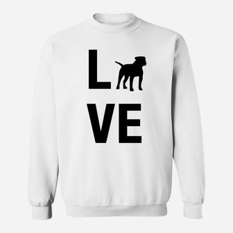 American Bulldog Love My Dog Is My Valentine Sweat Shirt - Seseable