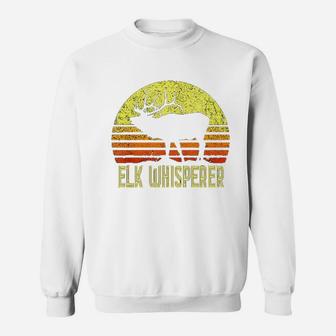 American Elk Hunter Dad Vintage Retro Sun Bow Hunting Sweat Shirt - Seseable