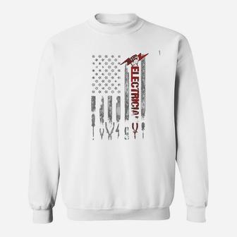 American Flag Patriotic Electrician Fathers Day Sweat Shirt - Seseable