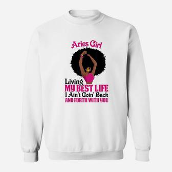 Aries Girl Black Girl Afro Woman Zodiac Signs Horoscopes Sweatshirt - Seseable