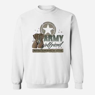 Army Girlfriend Supporting, best friend christmas gifts, gifts for your best friend, gift for friend Sweat Shirt - Seseable