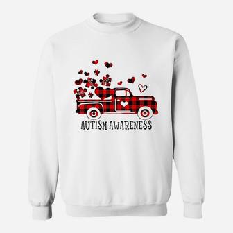Awareness Love Accept Understand Valentines Truck Sweat Shirt - Seseable