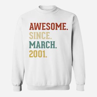 Awesome Since March 2001 Vintage 21 Birthday Gift Sweat Shirt - Seseable