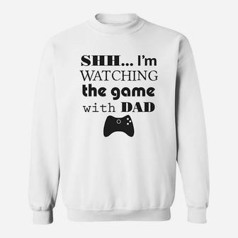 Baby Bodysuit Shh I Am Watching The Game With Dad Gamer Sweatshirt - Seseable