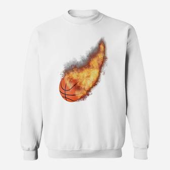Basketball Football Soccer Flaming Basketball Sweatshirt - Seseable