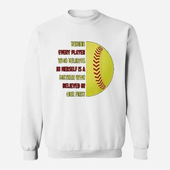 Behind Every Player Is A Mother Softball Gift Mother Day Sweat Shirt - Seseable