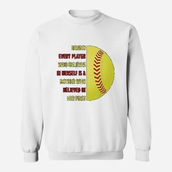 Behind Every Player Is A Mother Softball Sweat Shirt - Seseable