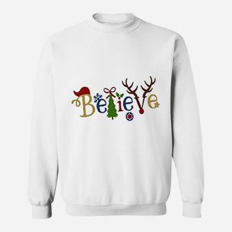 Believe Santa Christmas Sweat Shirt - Seseable