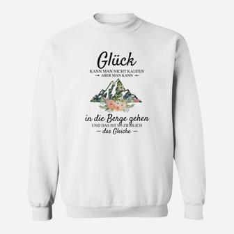 Bergliebhaber Sweatshirt Glück in die Berge gehen, Wanderlust Naturdesign - Seseable