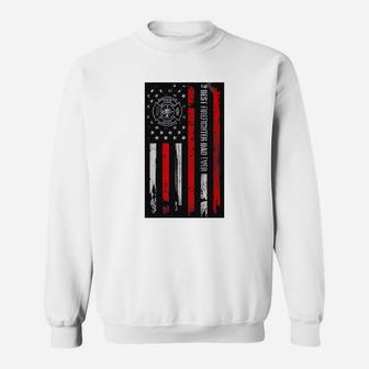 Best Firefighter Dad Ever American Flag For Fathers Day Sweat Shirt - Seseable
