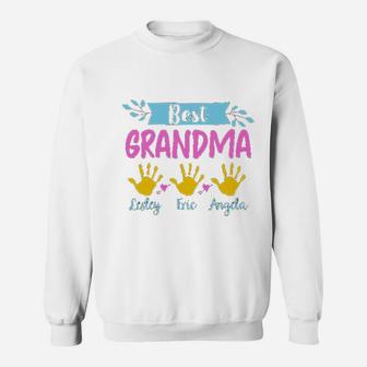 Best Grandma With Grandkids Names Mothers Day Cute Nana Gigi Sweat Shirt - Seseable