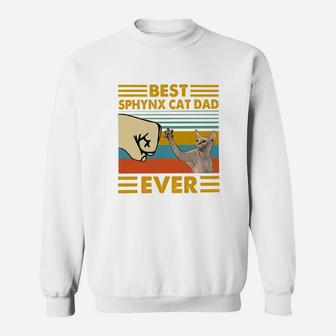 Best Sphynx Cat Dad Ever Retro Vintage Sunset Sweatshirt - Seseable