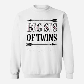Big Sis Of Twins Sister Announcement Sweat Shirt - Seseable