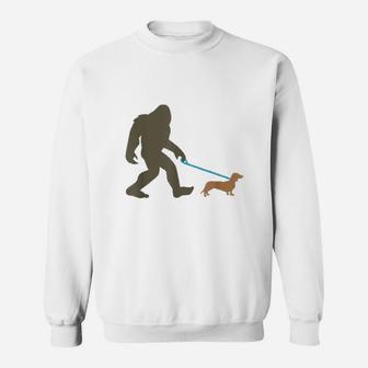 Bigfoot Walking Dachshund Sasquatch Doxie Dog Gift Sweat Shirt - Seseable