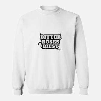 Bitter Boss Biest Statement Sweatshirt in Weiß, Lustiges Damen Tee - Seseable