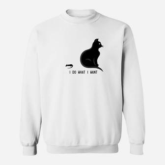 Black Cat Dead Mouse I Do What I Want Sweat Shirt - Seseable