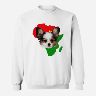Black History Month African Map Papillon Gift For Pet Lovers Proud Black Sweat Shirt - Seseable