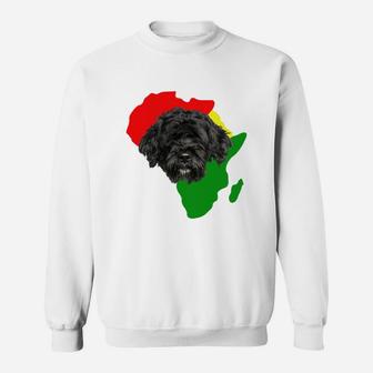 Black History Month African Map Portuguese Water Dog Gift For Pet Lovers Proud Black Sweat Shirt - Seseable