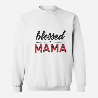 Blessed Mama Letter Print Sweat Shirt - Seseable